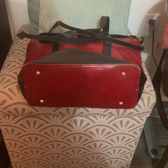 Italian Made Leather Satchel Bag Purse Deep Red! - Picture 3 of 6